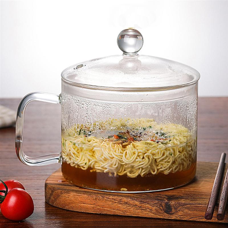 Nuttig Glas Kookpot Multifunctionele Open Fire Verwarming Gezondheid Kookpan Instant Noodle Pot Noedels Bowls