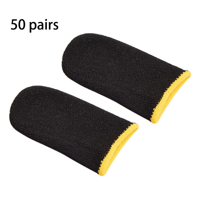 50 Pair Sweat-Proof Knitted Fabric Finger Cover Game Touch Screen Thumb Game Pad Finger Sleeves for Gaming Accessories Kit
