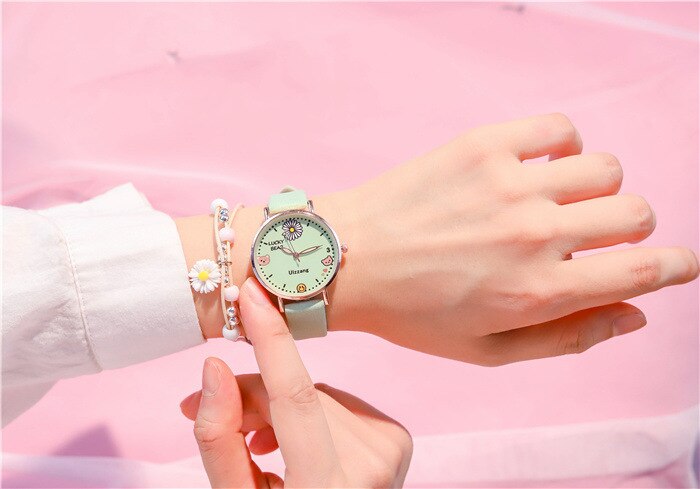 Mooie kinderhorloges eenvoudige jongens- en meisjeshorloges geluksbeer schoolklok 3 atm waterdicht: Groente