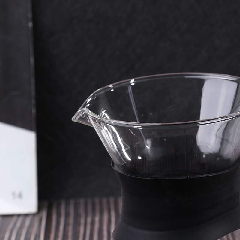 Manual Coffee Dripper Coffee Maker Anti-Scalding Silicone Handle Heat Resistant Glass Coffee Pot Stainless Steel Mesh Filter