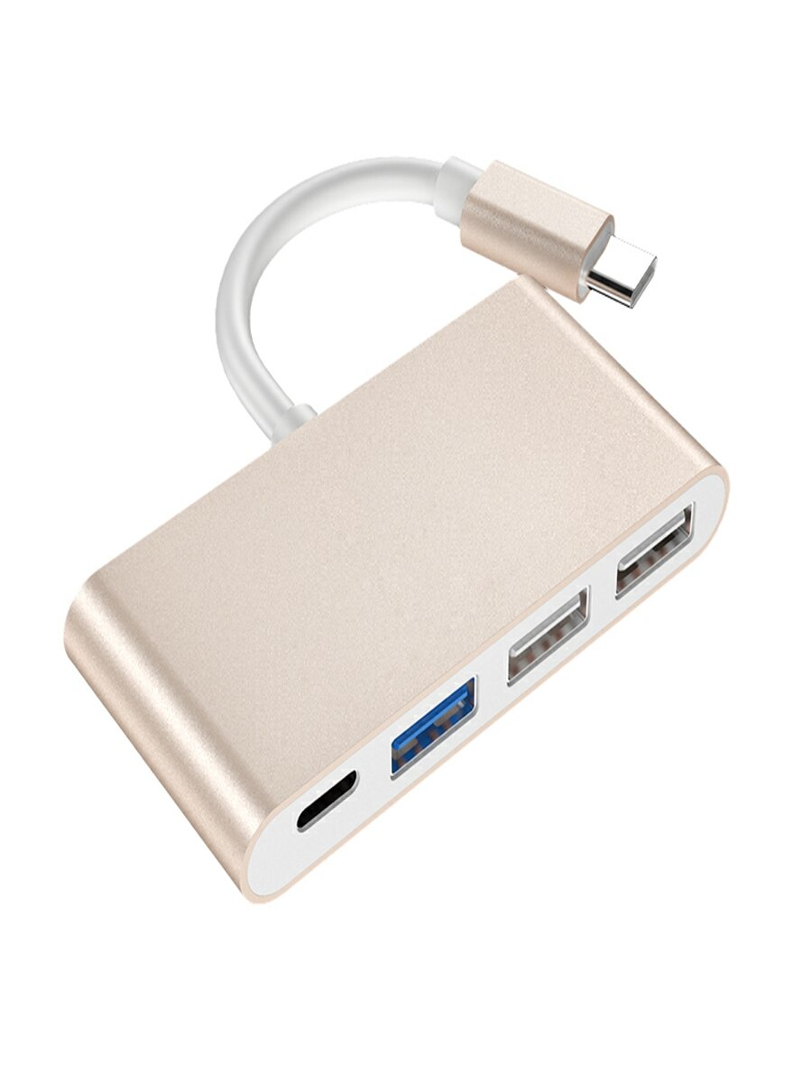 High speed HUB Type-C 4 In 1 USB2.0 With PD Fast Charging Data Transmission: Gold