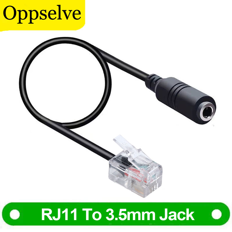 Adattatore telefonico Cuffie per smartphone femmina da 3,5 mm a convertitore RJ11 per PC computer Cuffie telefoniche Convertitore per cuffie Jack da 3,5