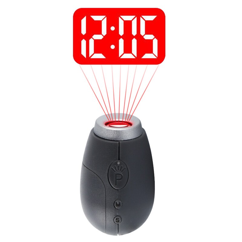 Digitale Projectie Klok LED Draagbare Klokken Mini Klok Met Tijd Projectie Digitale Horloge Night Light Magic Projector Klok: Black