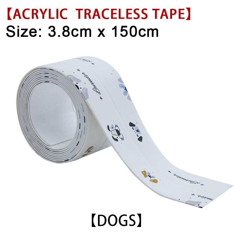 Bad kjøkken 3.2 mx 2.2cm dusj servant badekar tetningslist tape caulk stripe selvklebende vanntett veggklistremerke vask kanttape: 150cm hunder i akryl
