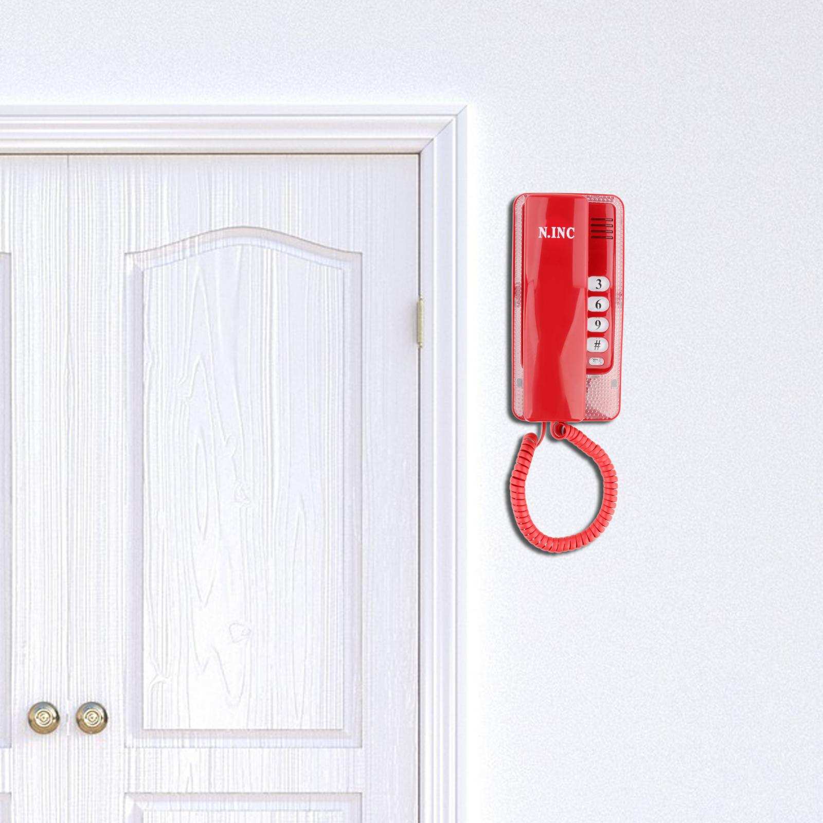 Mini Muur Telefoon Snoer Aangedreven Door Telefoonlijn Desktop Eenvoudig Te Bedienen Voor Kantoor Hotel: Rood