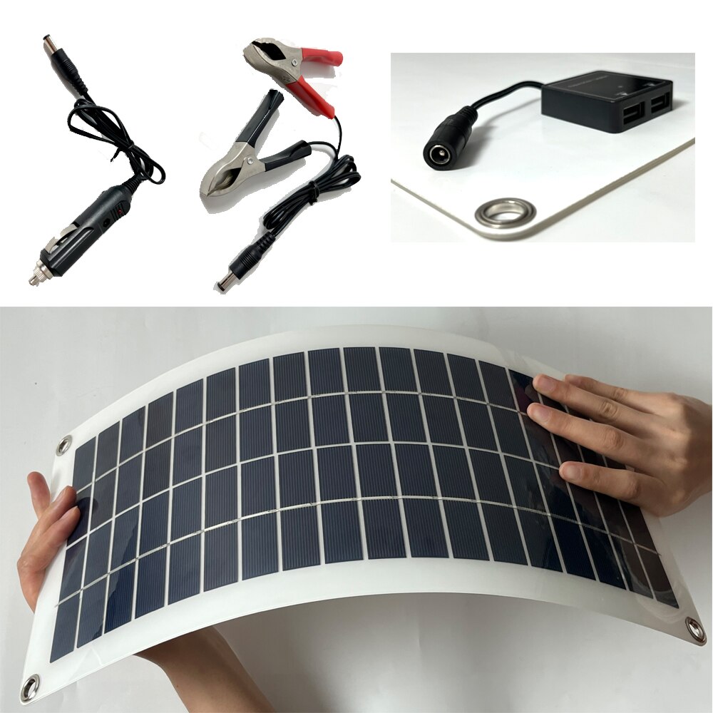 100W Solar Panel Complete Kit 12V USB Flexible Solar Plate Solar Cell Power Portable Battery Charge for Outdoor Camping Hiking