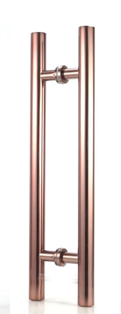 High-grade Stainless Steel Glass Door Handle Diameter 38mm Brushed/Polishing Bathroom Shower/wooden Door Armrest Glass Hardware: Rose gold / 600mm long 400 holes