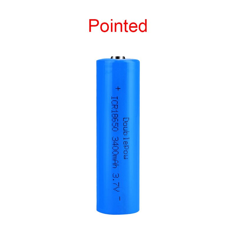 100% Originele Doublepow 18650 3.7V 3400Mah 18650 Oplaadbare Lithium Batterij Voor Zaklamp Batterijen: 1 PCS Pointed