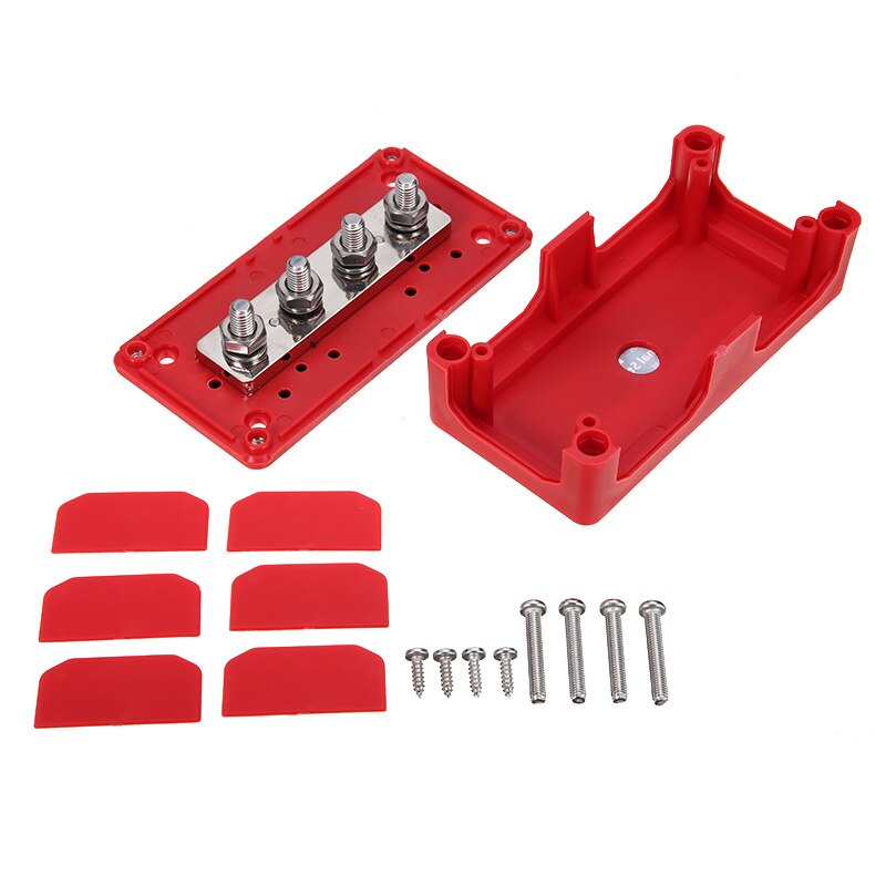 300A 12V-24V Bus Bar Power Distribution Box Heavy Duty Busbar Terminal Block Power Case Kit