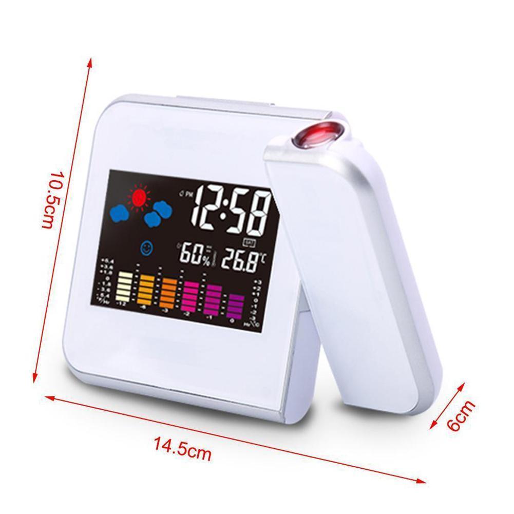 Display LCD previsioni meteo orologio a proiezione Snooze sveglia schermo a colori orologio con cavo USB