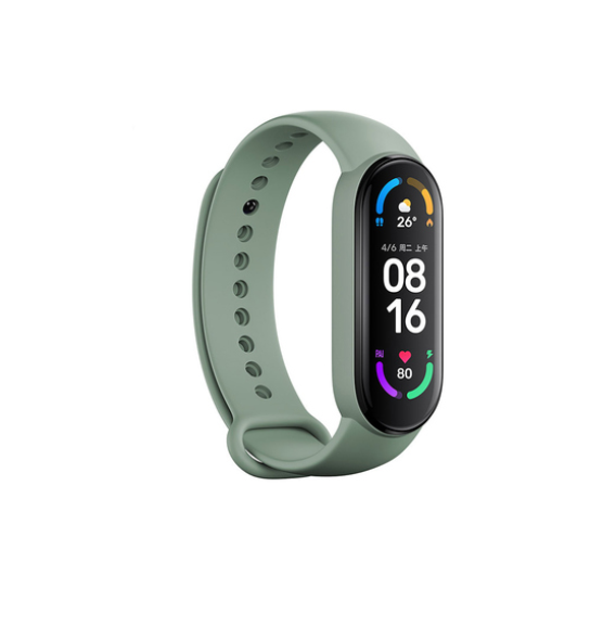 100% Originele Xiaomi Mi Band 6 Band Accessoire Siliconen Polsband Vervanging Zachte Tpu Xiaomi Armband 5 Kleur Voor Miband 6: Mint Green