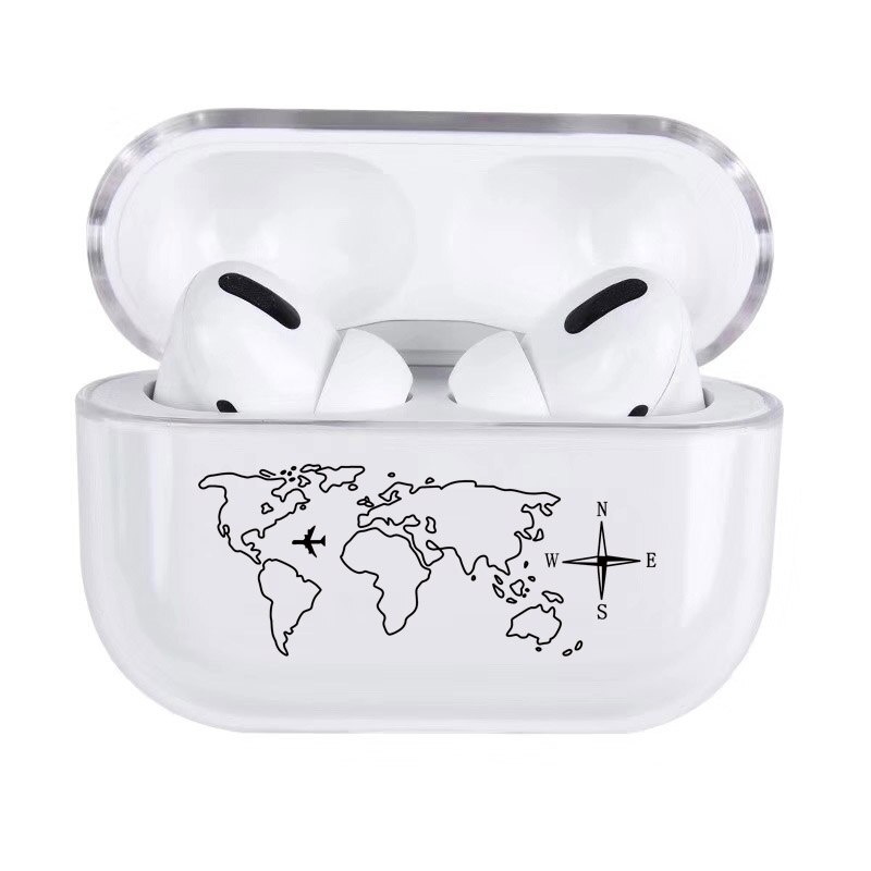 DHL Buchstaben Harte Fall Für Apple Airpods 3 Abdeckung Luxus Transparent Kopfhörer Fall Einfache Cartoon Headset Box Für airpod Pro capa