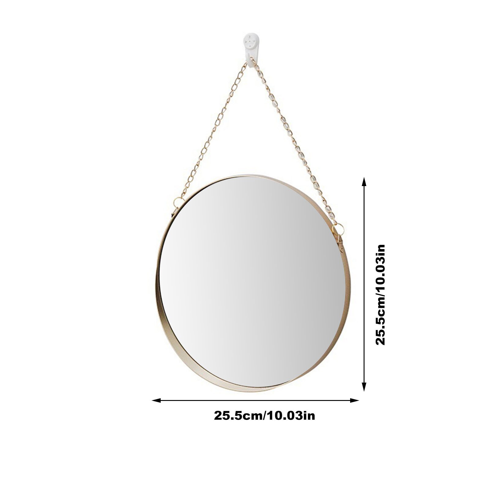 Nordic Metal Bathroom Mirror Round Wall Mount Mirr... – Grandado