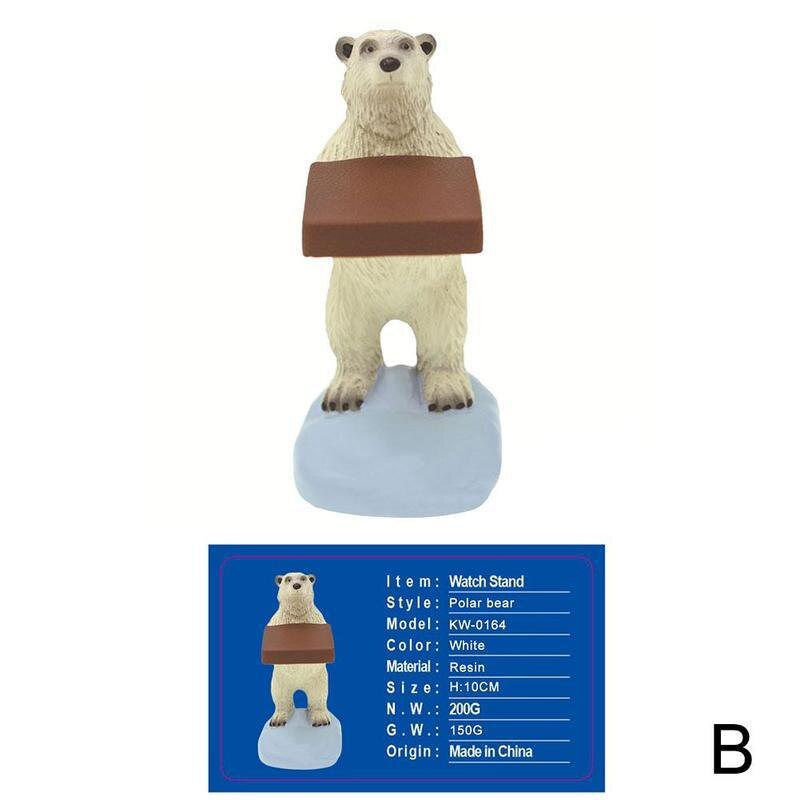 Huishoudster Butler Horloge Opbergdoos Case Glas Cover Sieraden Sieraden Rek Doos Horloge Display Stand Opslag Display Organiseren L4S5: Polar bear