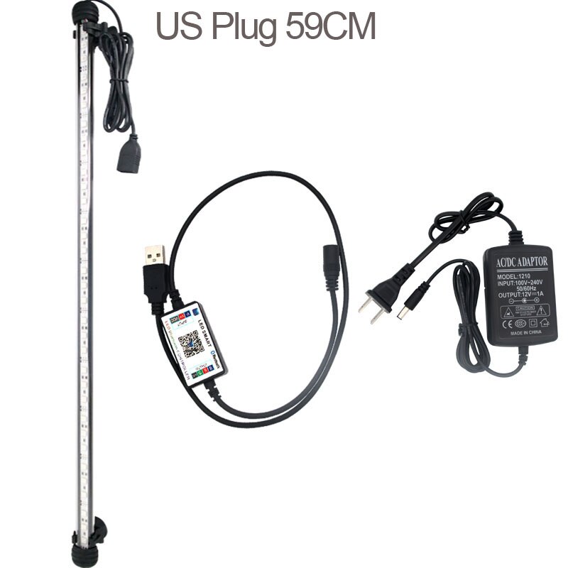 RGB Waterproof Aquarium Led Lighting For Fish Tank Led Light Lamp For LED Aquarium Light In The Aquarium Marine Timer Controller: 59CM US Plug