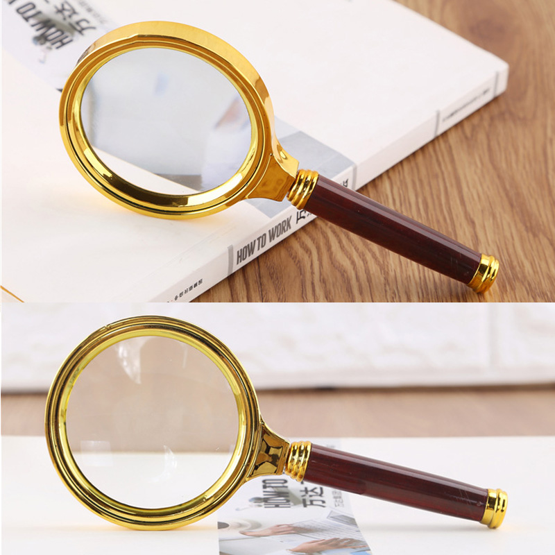 Loupe portative 10X 60mm 70mm 80mm 90mm, loupe oculaire à poignée rétro