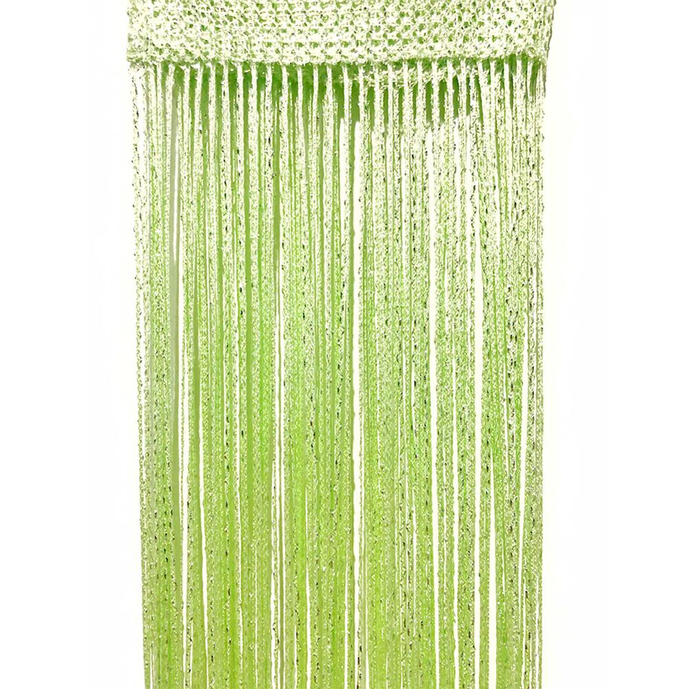 Decorative Silver Silk Curtain Shiny Tassel Window Glass Panel Room Partition Board Fly Screen Door Suspension: Green