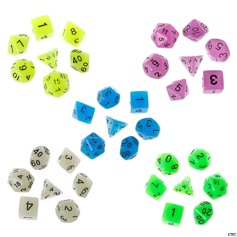 7 pcs multilateral 15mm Transparent Cube Round Corner Portable Table Playing