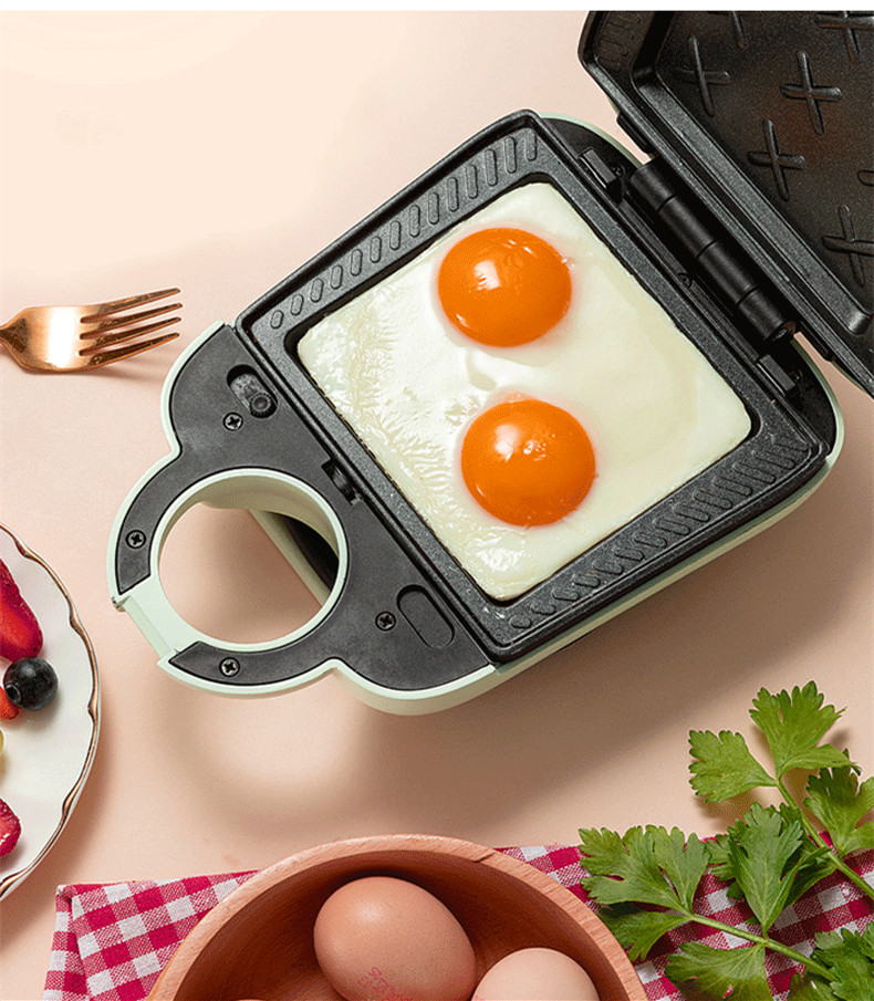 Máquina eléctrica para hacer el desayuno para sándwich, dispositivo antiadherente portátil para hornear Pan tostado, con enchufe de la UE/REINO UNIDO/AU/EE. UU., 220V