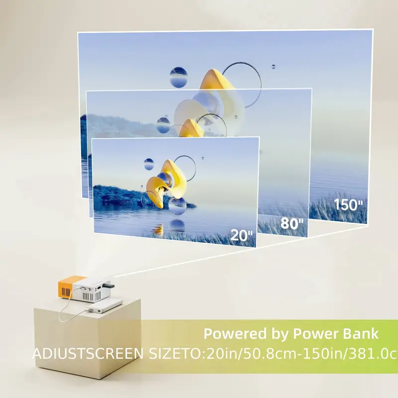 YG300 Entertainment Mini Projector, compatible with USB HD SD plug to connect to phone built-in speaker for indoor and outdoor