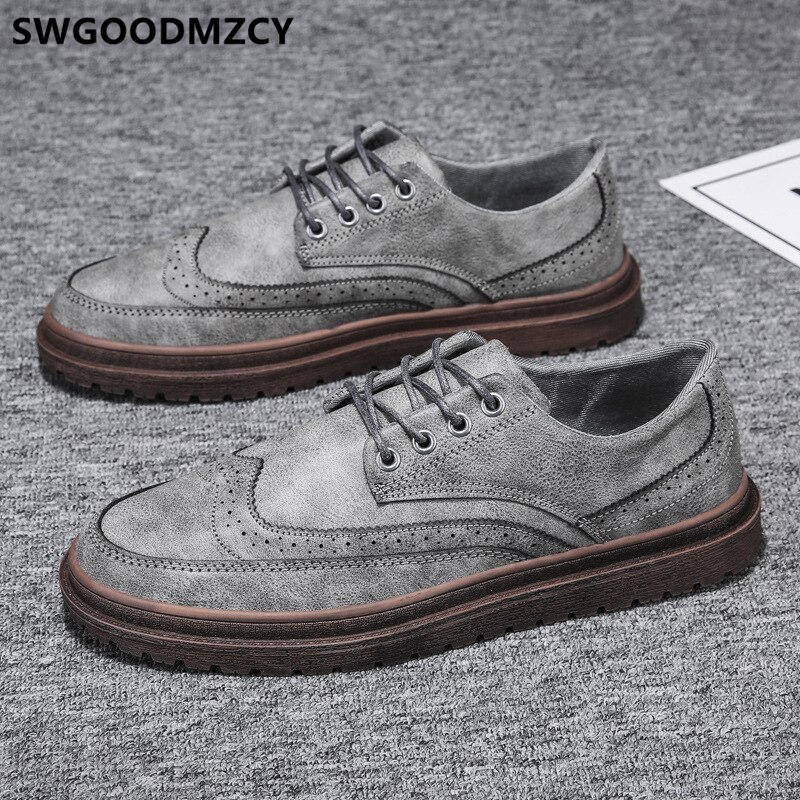Brogues Zwart Oxford Schoenen Voor Mannen Lederen Schoenen Mannen Casual Schoenen Mannen Mode Sapato Masculino Sociale Scarpe Uomo Zapato Hombre: 2 / 7