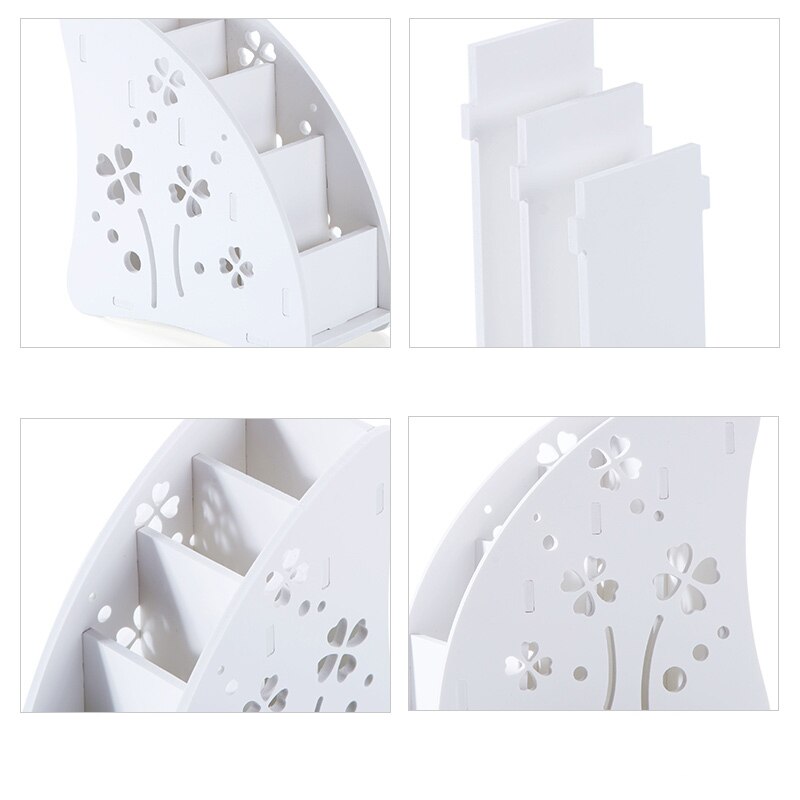 mini DIY wood file holder case commercial office home supplies pen hollow storage mobile photo container