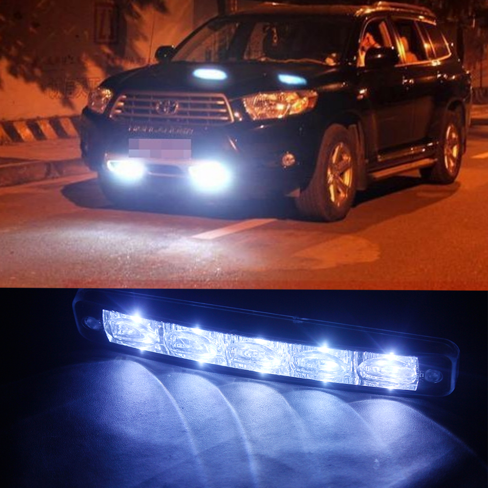 Daglicht Autolichten Auto Styling 5 Leds Dagrijverlichting Drl Universeel