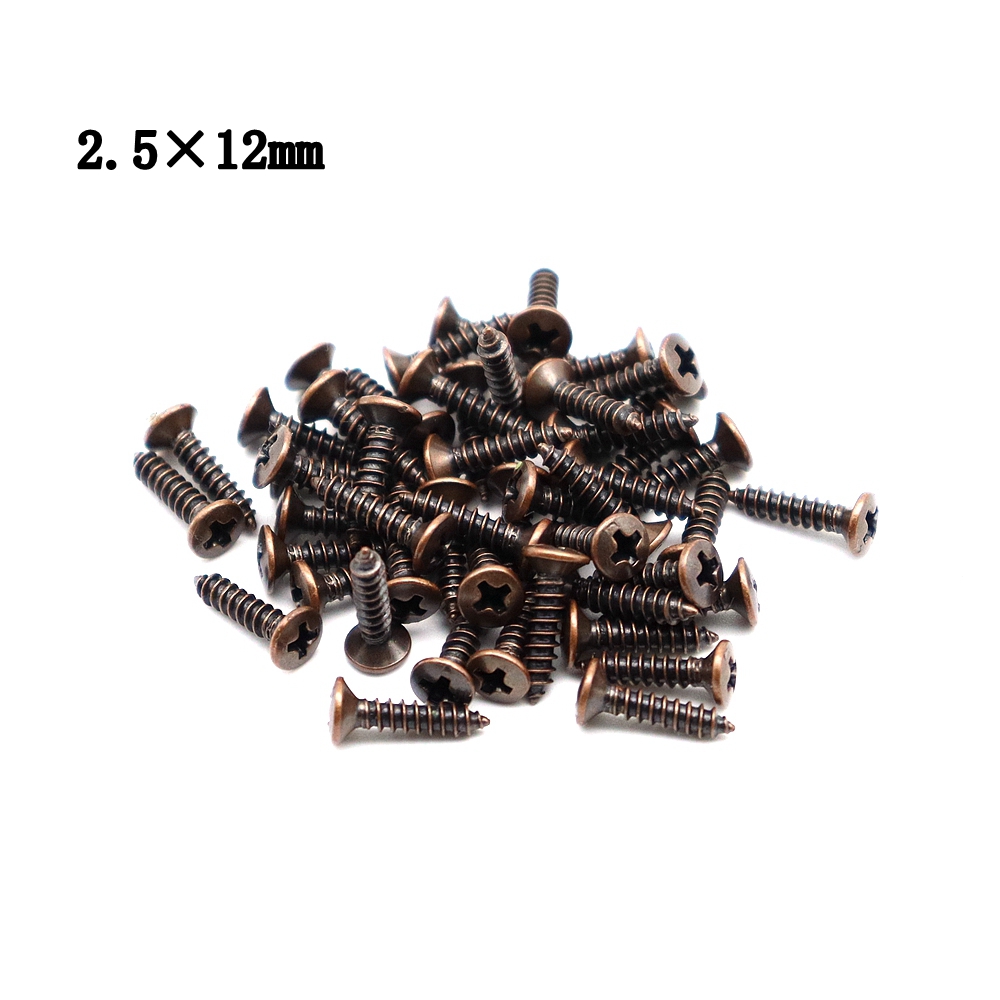 30/50/100 stk. elektrisk guitar bas slagplader bagplader jackplade monteringsskruer til st tl sg lp guitar 2.5 × 12mm: Gul