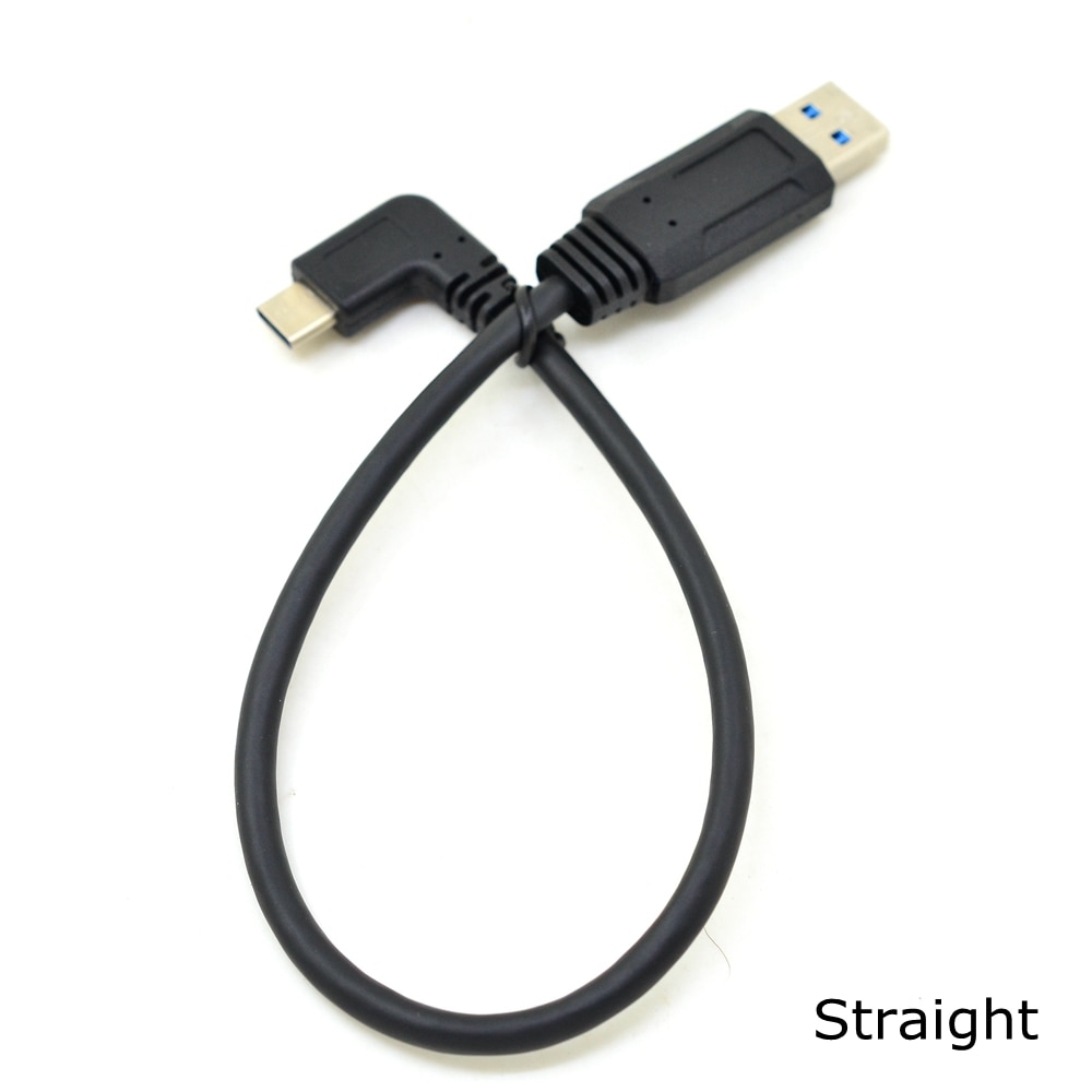 25CM Straight / Left / Right Angle USB 3.0 A male to USB 3.1 Type-C Elbow Data Sync & Charge Cable USB-C Converter Adapter 0.25m