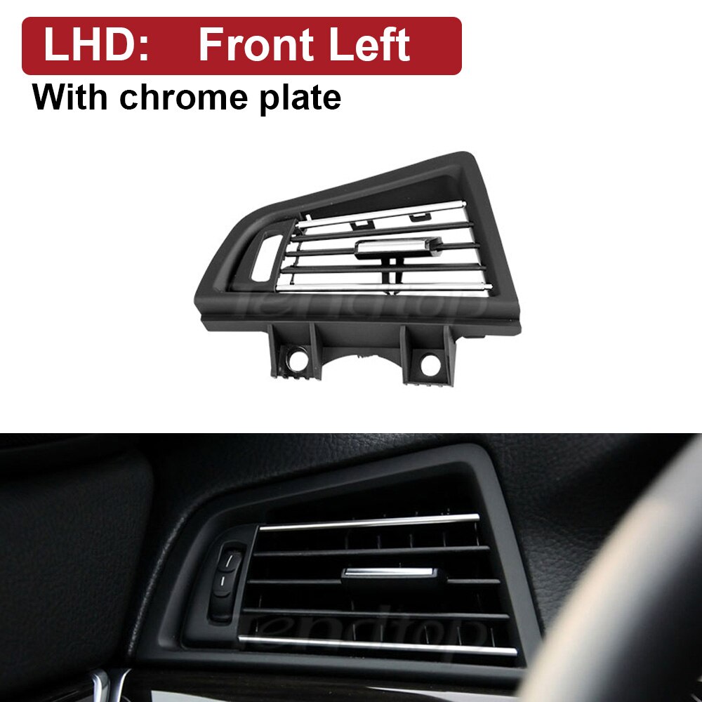 Klimaanlage entlüften Abdeckung Lenkrad Autos Verchromte Luft entlüften Gitter Abdeckung Tafel Für BMW F10 F11 F18 520i 523i 525i 528i 535i: LHD Vorderseite links B
