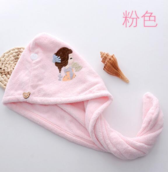 1pcs Women Magic Hair Drying Towel Hat Microfibre Quick Dry Turban For Bath Shower Pool Female Soild Color Soft Dry Hair Hats: A