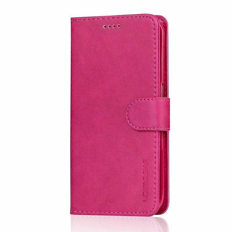 Case Voor Samsung Galaxy S6 S7 Rand Case Cover Luxe Magnetische Flip Portemonnee Lederen Telefoon Tas Voor Samsung S 6 7 s6edge s7edge Etui: For Samsung S7 Edge / Rose Red