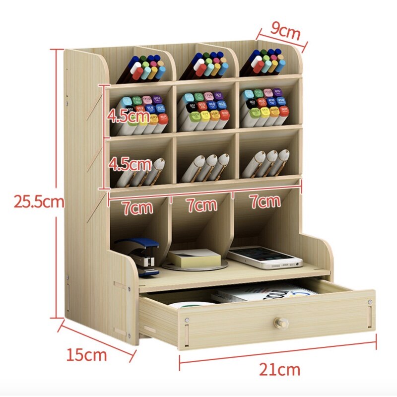 Stylo crayon porte-bois réception bureau apprentissage porte-plume organisateur de bureau support de rangement fournitures de bureau scolaire GG113: 005