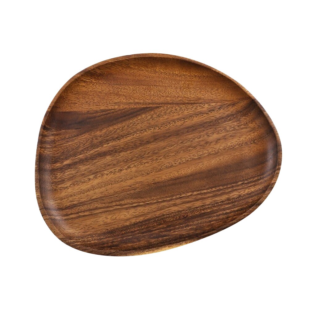 Round Solid Wood Plate Whole Acacia Wood Fruit Dishes Wooden Saucer Tea Tray Dessert Dinner Breakfast Plate Tableware Set