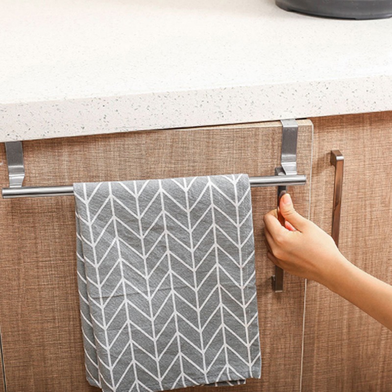 Handdoekenrek boven deur Handdoekstang Hangende houder Roestvrijstalen keukenkast Badkamer Handdoekdoekrek Home Organizer Hanger