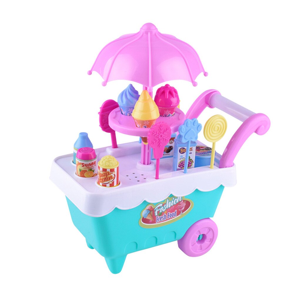 Children's play house ice cream cart toys simulation ice cream candy cart toy girl set role playing Education Hobby Funny: Default Title