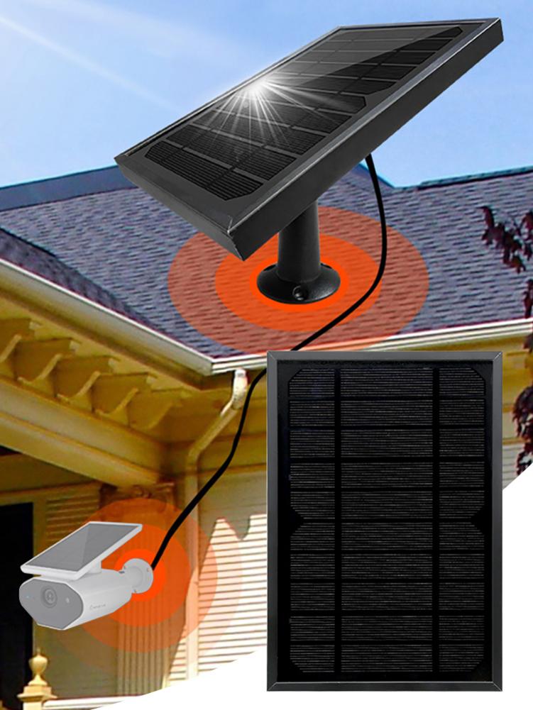 10ft Solar Panel For Security Camera 5W Wall Mount Outdoor Weatherproof Solar Power Charging Panel For Home System