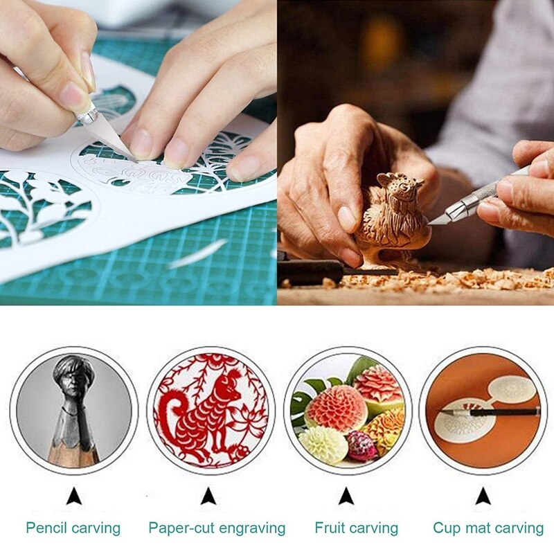 Precisie Carving Craft Hobby Knife Kit Met 90 Pcs Blades Voor Diy Art Werk Snijden, Hobby, scrapbooking, Stencil