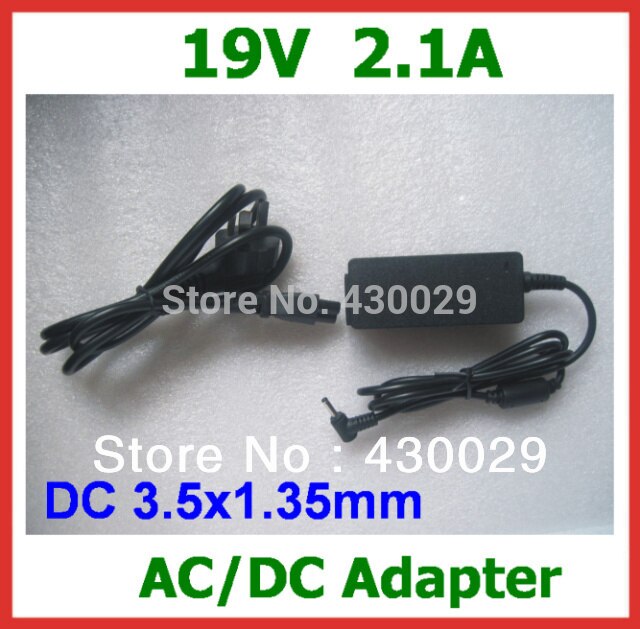 AC/DC Adapter 19V 2.1A DC 3.5x1.35mm Power Adapter Charger + AC Cable for Laptop Tablet PC Viewpad 106X 10/100i