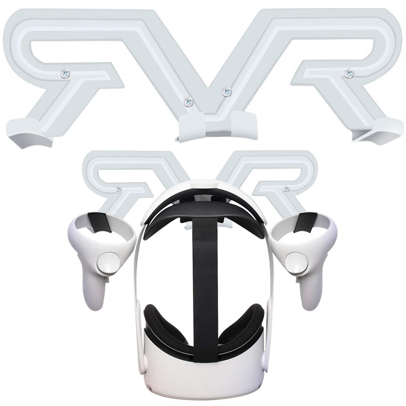 VR Wall Mount Stand Rack Headset Display Holder VR Headset &amp; Controller Holder for Quest 2 , Black