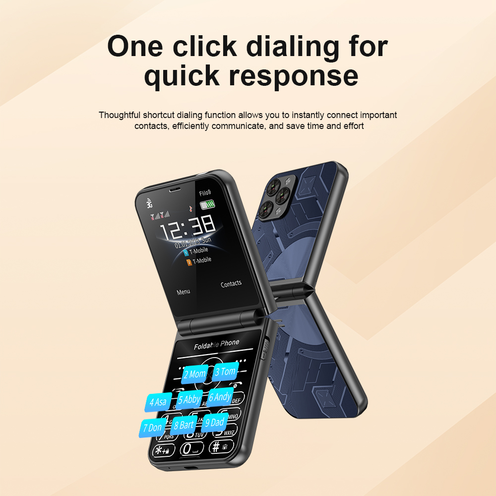 SERVO Flilo9 teléfono móvil plegable Dual SIM llamada en espera grabación velocidad Dial Radio FM antorcha 3G WCDMA botón plegable teléfonos móviles
