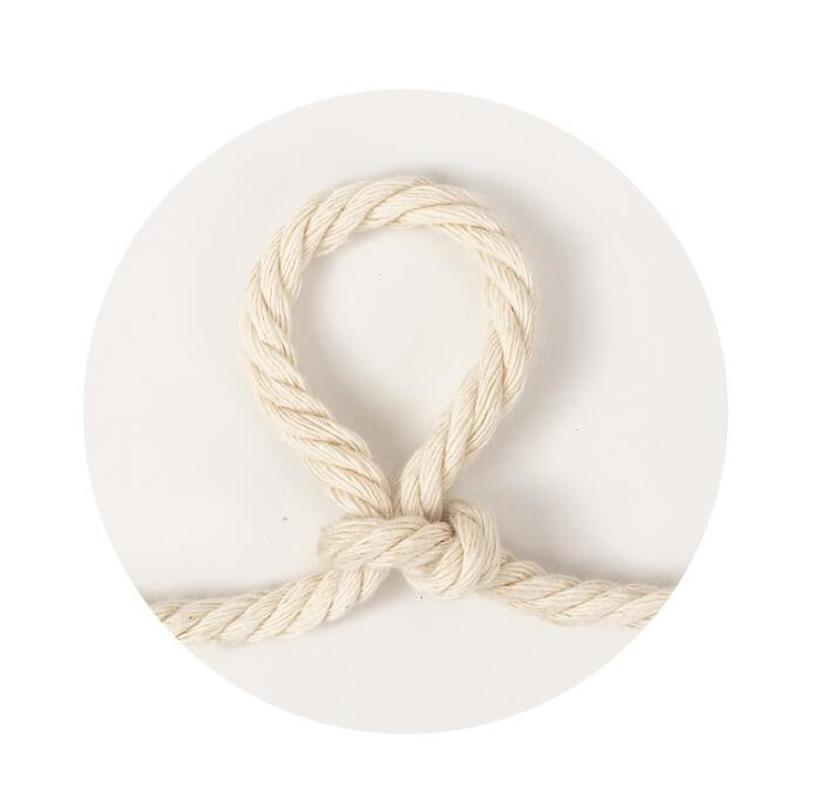 Corde en coton pour macramé, fil torsadé, Beige naturel, 3mm, 4mm, 5mm, 6mm, pour bricolage, accessoires de mariage, , fait à la main