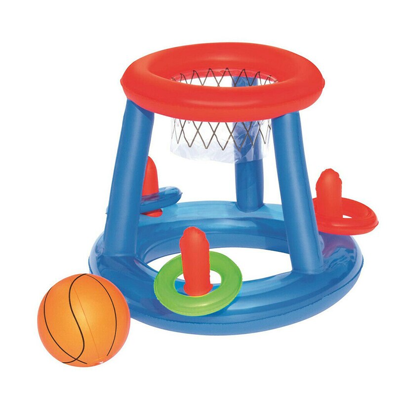 Childrens Inflatable Floating BasketBall Hoop Ring Toss Game Lightweight Swimming Pool Toy Water Play Equipment for Kids: Default Title