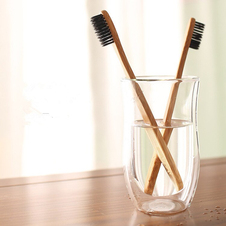 Natural Bamboo Handle Soft Toothbrush Teeth Whitening Eco Friendly Wooden Tooth Brush Soft Bristle Tip Charcoal Adults Oral Care