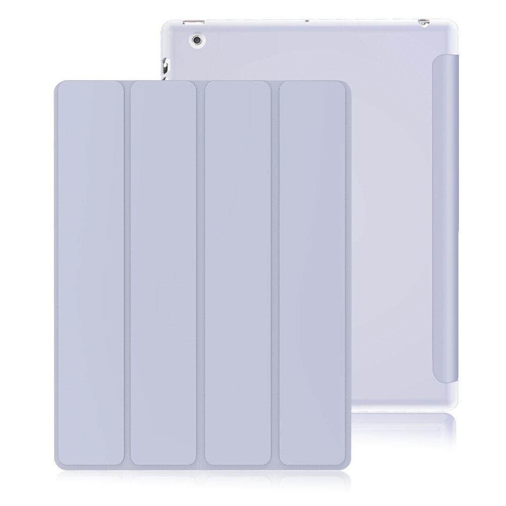 Dla iPad 2 3 4 etui skórzane etui z klapką dla iPad 2 etui A1396 inteligentny stojak uchwyt Funda dla iPad 4 etui A1458 A1460: Light Purple