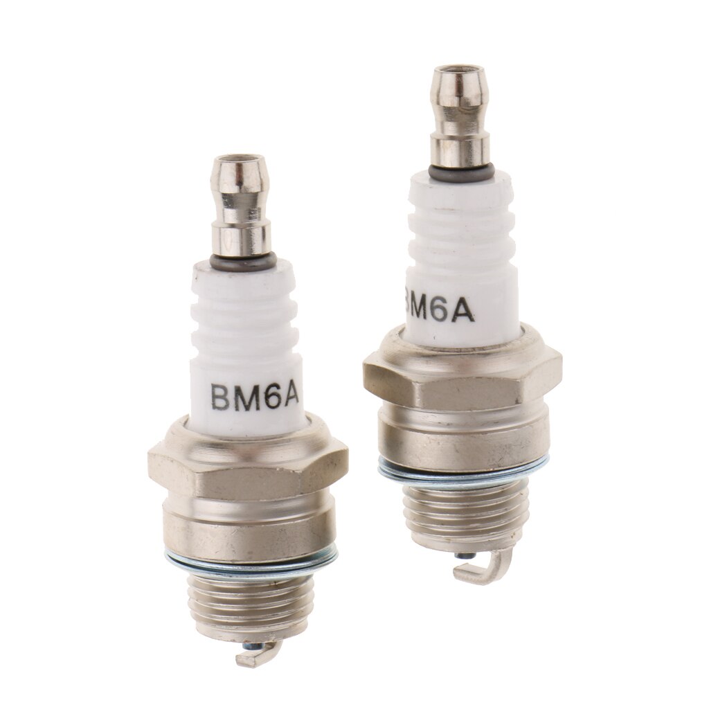 Bujías universales BM6A para cortacésped, recortadores y motosierras, paquete de 2