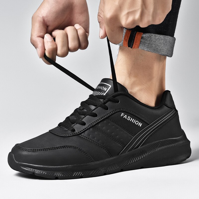 Mænd fritidssko læder sneakers mænd sko komfortable mandlige støvler udendørs lys gå fodtøj herre sko