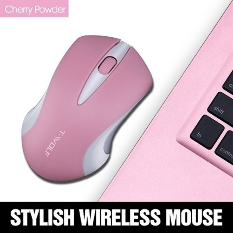 2.4GHz Wireless Ergonomics Mouse Gamer Game Wireless Mice With USB Receiver Mause For PC Gaming Laptops Computer Peripherals: Pink