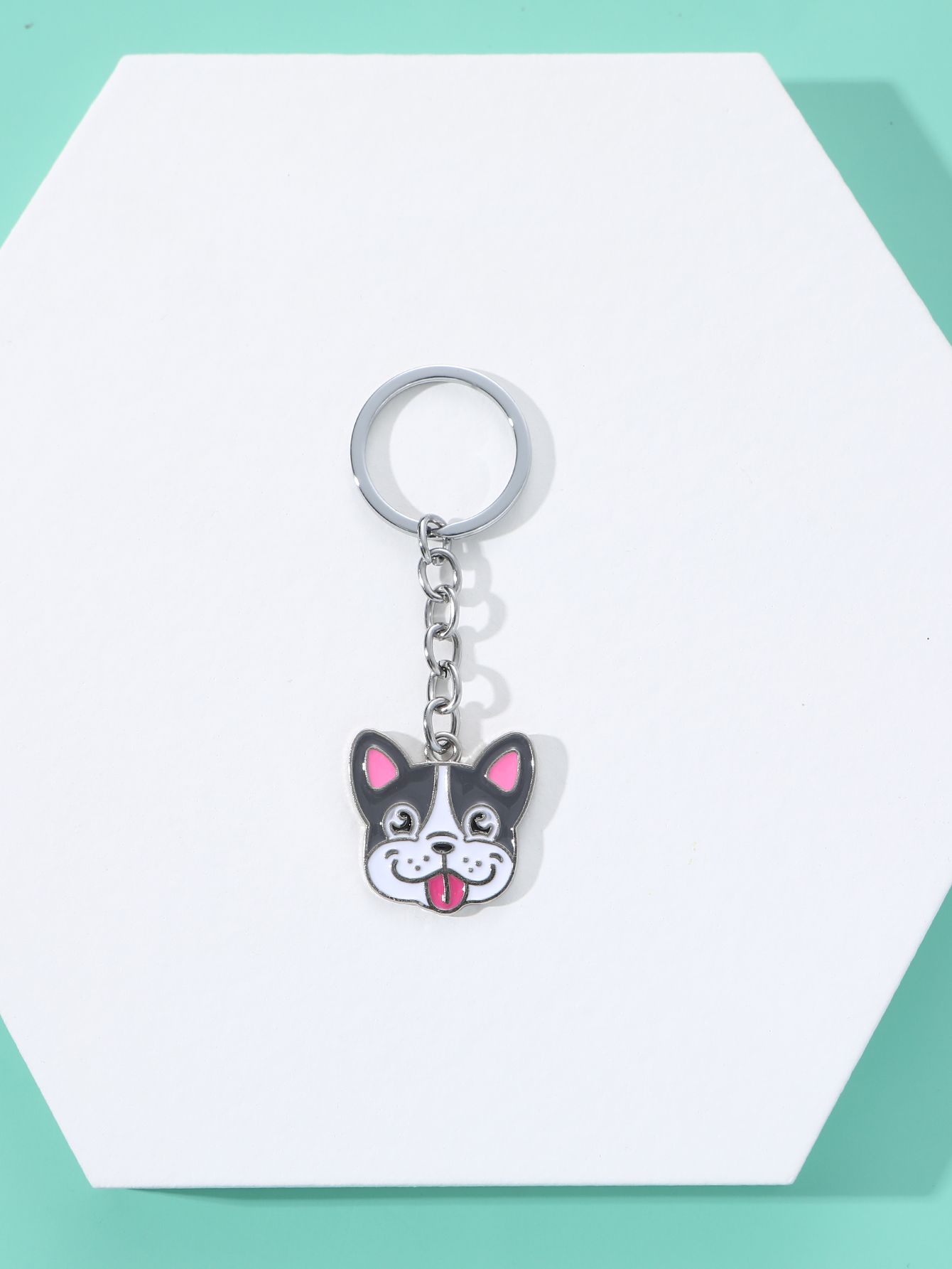 Pet German shepherd dog Keychain Dog Pendant Animal Bell Enamel Keyring Women Bag Jewelry Girls