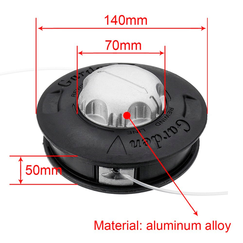 Universal Grass Trimmer 2 Lines Cutter Head Thread M10 Aluminum Nylon Brush Mower Bump Spool Line String Saw Grass Brush Mower